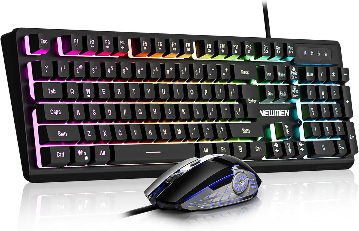 GM104 Wired Gaming Keyboard and Mouse Combo,Mechanical Feel Keyboard