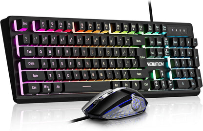 GM104 Wired Gaming Keyboard and Mouse Combo,Mechanical Feel Keyboard