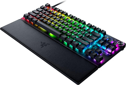 Razer Huntsman V3 Pro TKL Esports Gaming Keyboard, Black | Analog Optical Switches, Snap Tap, Rapid Trigger, Adjustable Actuation, Media Keys & Dial, Doubleshot PBT Keycaps, Wrist Rest