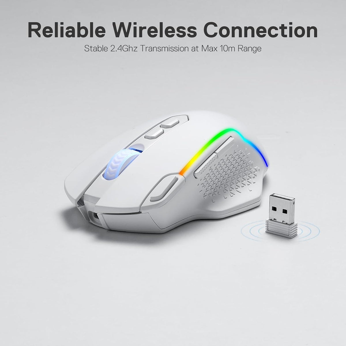 M810 PRO Wireless RGB Gaming Mouse 10000 DPI Remapping Keys | Cable-Free 0 Delay, Rapid-Fire Macro Keybinds, Vibing Backlight, Ergonomic Grip Body Comfort