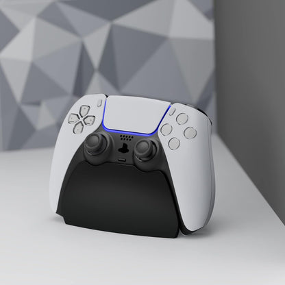 Solid Black Controller Display Stand for Ps5, Gamepad Accessories Desk Holder for Ps5 Controller with Rubber Pads
